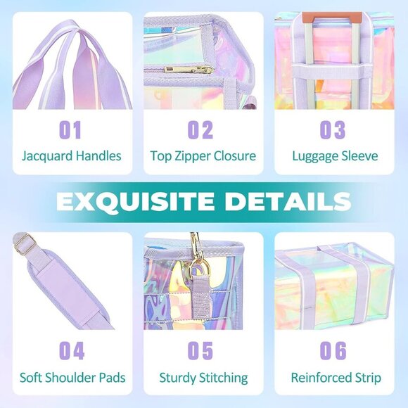 Elegant 26L Clear Beach Tote Bag - Waterproof, Foldable & Sandproof Design - Picture 4 of 7